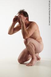 Nude Man White Average Short Brown Sitting poses - ALL Sitting poses - on knees Realistic